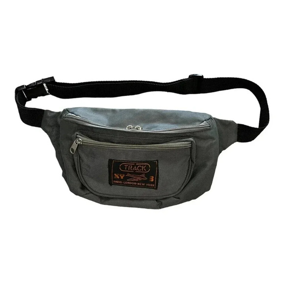 Track XY 3 Paris London NY Gray Vintage Fanny Pack - Picture 1 of 5